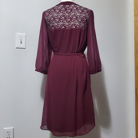 BCX Burgandy Lace Dress - Picture 2 of 13